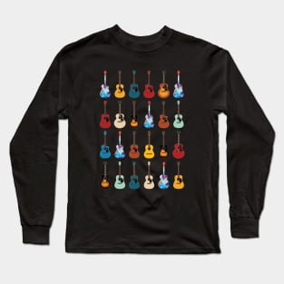 Acoustic Guitar Icons Huge Collection Long Sleeve T-Shirt